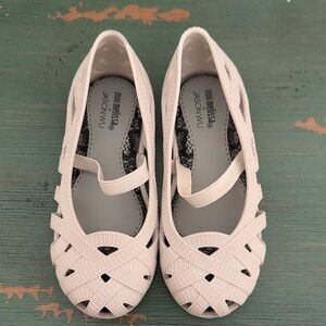Mini Melissa/ Jason Wu Cream Woven Flats